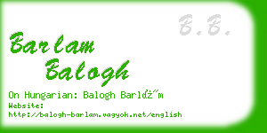 barlam balogh business card